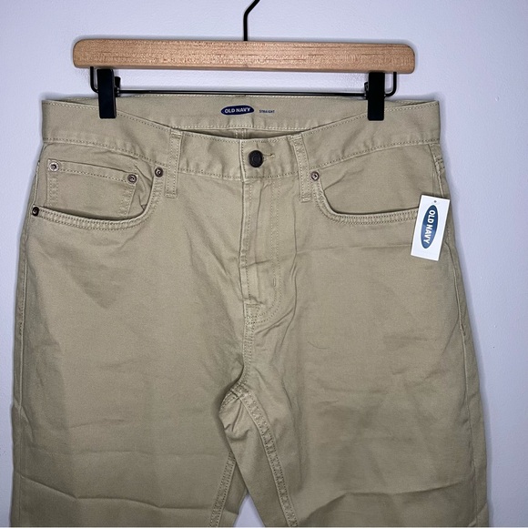 NWT NEW Old Navy Straight Leg Khaki Pants in Tan 32 x 30 - Picture 5 of 7